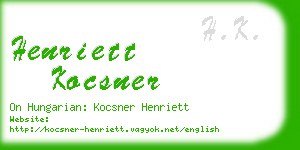 henriett kocsner business card